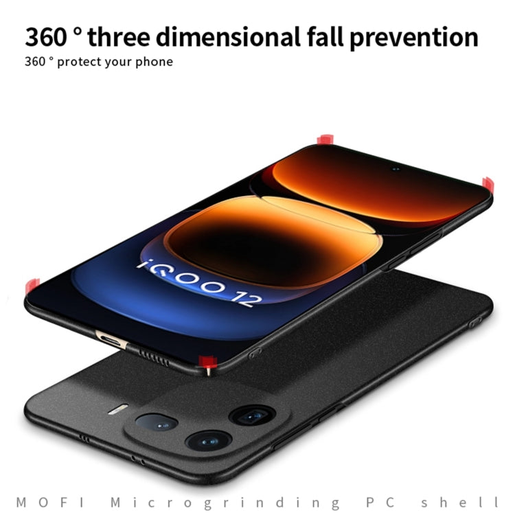 For vivo iQOO 12 Pro MOFI Fandun Series Frosted PC Ultra-thin All-inclusive Phone Case(Black) - iQOO 12 Pro Cases by MOFI | Online Shopping UK | buy2fix