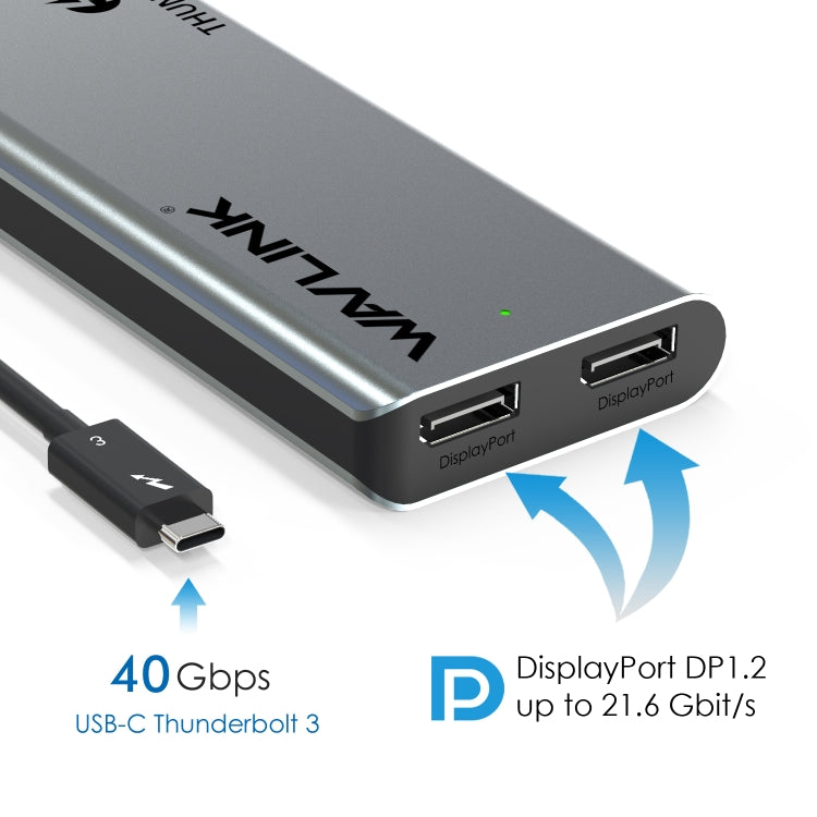 WAVLINK WL-UTD05 Multi-Function 4-in-1 Extender Type-C to DP Thunderbolt 3 Connector 4K Transfer - USB HUB by WAVLINK | Online Shopping UK | buy2fix