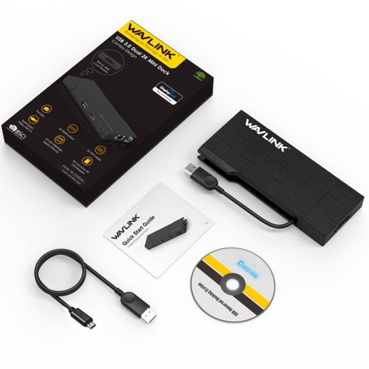 WAVLINK WL-UG39DH2 USB3.0 to HD / VGA / Gigabit Ethernet Splitter Adapter - USB 3.0 HUB by WAVLINK | Online Shopping UK | buy2fix