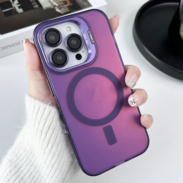 For iPhone 13 Pro MagSafe Lens Holder PC Hybrid TPU Phone Case(Purple) - iPhone 13 Pro Cases by buy2fix | Online Shopping UK | buy2fix