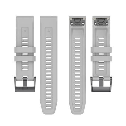 For Garmin Descent G1 / G1 Solar Solid Color Black Buckle Silicone Quick Release Watch Band(Gray) - Watch Bands by buy2fix | Online Shopping UK | buy2fix