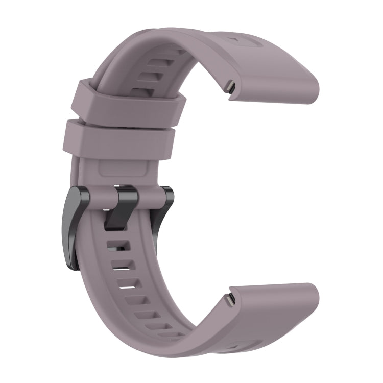 For Garmin Fenix 6 Pro GPS Solid Color Black Buckle Silicone Quick Release Watch Band(Purple) - Watch Bands by buy2fix | Online Shopping UK | buy2fix