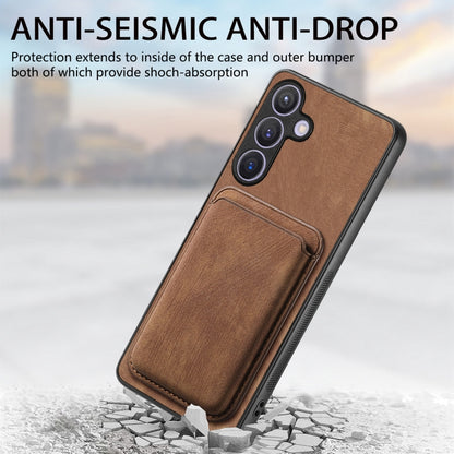 For Samsung Galaxy S24+ 5G Retro Leather Card Bag Magnetic Phone Case(Brown) - Galaxy S24+ 5G Cases by buy2fix | Online Shopping UK | buy2fix