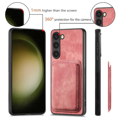 For Samsung Galaxy S23+ 5G Retro Leather Card Bag Magnetic Phone Case(Pink) - Galaxy S23+ 5G Cases by buy2fix | Online Shopping UK | buy2fix