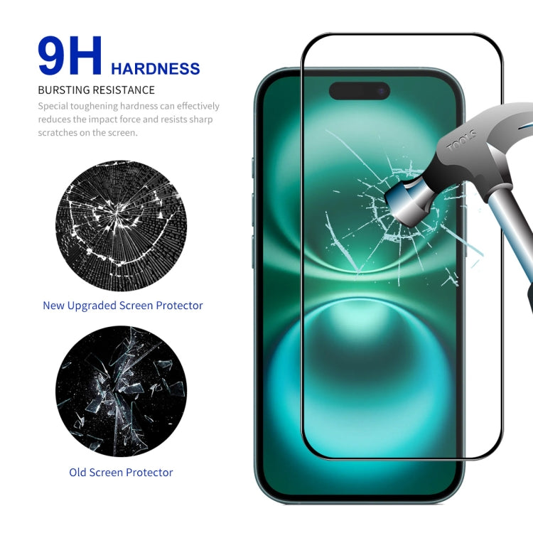 For iPhone 16 Plus ENKAY Easy Install High Alumina Silicon Full Glass Film - iPhone 16 Plus Tempered Glass by ENKAY | Online Shopping UK | buy2fix