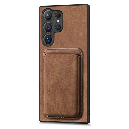 For Samsung Galaxy S25 Ultra 5G Retro Leather Card Bag Magnetic Phone Case(Brown) - Galaxy S25 Ultra 5G Cases by buy2fix | Online Shopping UK | buy2fix