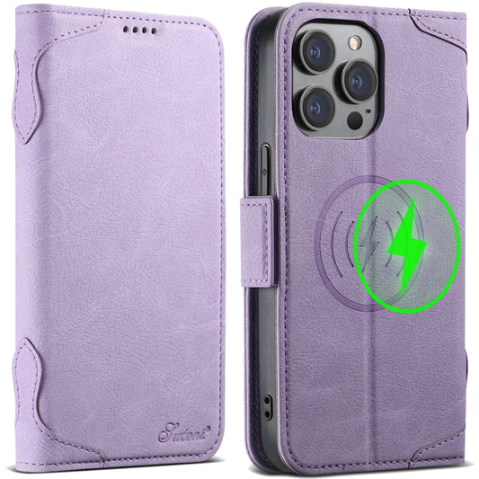 For iPhone 12 / 12 Pro SUTENI J07 Multifunctional Horizontal Flip Magsafe Leather Phone Case(Purple) - iPhone 12 / 12 Pro Cases by Suteni | Online Shopping UK | buy2fix