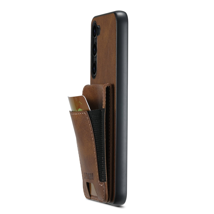 For Samsung Galaxy S24+ 5G Suteni H03 Oil Wax Leather Wallet Stand Back Phone Case(Brown) - Galaxy S24+ 5G Cases by Suteni | Online Shopping UK | buy2fix