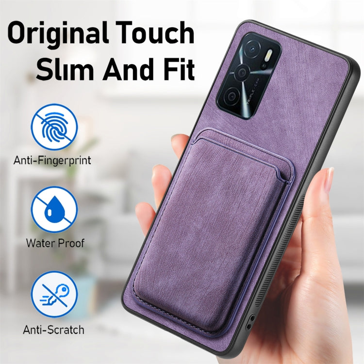 For OPPO K11X 5G Retro Leather Card Bag Magnetic Phone Case(Purple) - OPPO Cases by buy2fix | Online Shopping UK | buy2fix