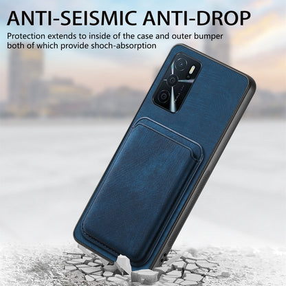 For OPPO Reno10 Pro+ Retro Leather Card Bag Magnetic Phone Case(Blue) - OPPO Cases by buy2fix | Online Shopping UK | buy2fix