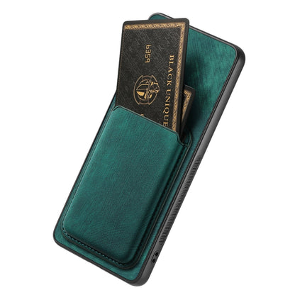 For OPPO Reno9 5G Retro Leather Card Bag Magnetic Phone Case(Green) - OPPO Cases by buy2fix | Online Shopping UK | buy2fix