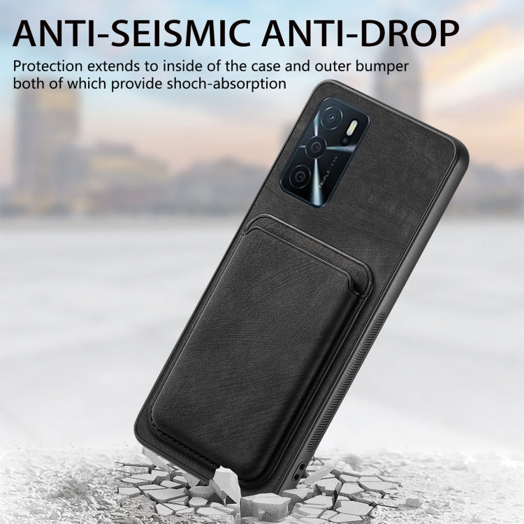 For OPPO A92S Retro Leather Card Bag Magnetic Phone Case(Black) - OPPO Cases by buy2fix | Online Shopping UK | buy2fix