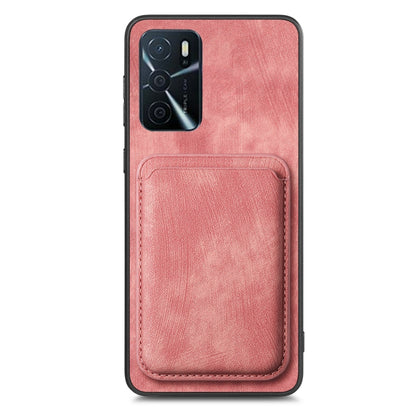 For OPPO A79 5G Retro Leather Card Bag Magnetic Phone Case(Pink) - OPPO Cases by buy2fix | Online Shopping UK | buy2fix