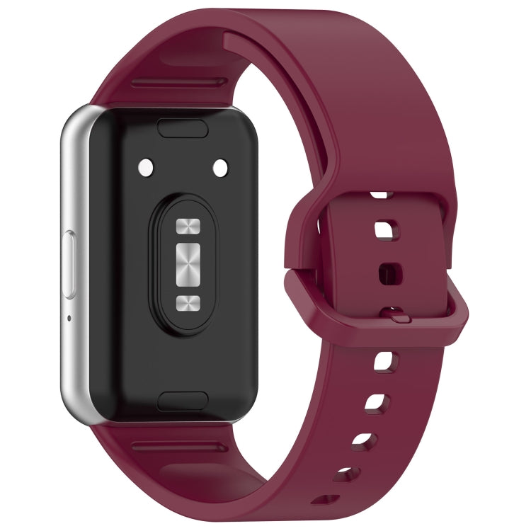 For Samsung Galaxy Fit 3 SM-R390 Solid Color Buckle Silicone Watch Band(Wine Red) - Watch Bands by buy2fix | Online Shopping UK | buy2fix