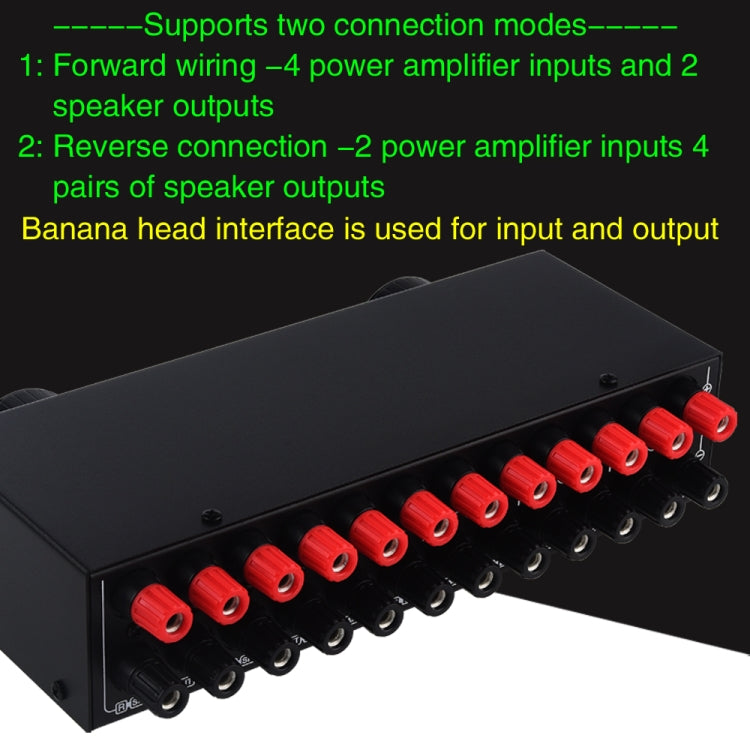 B071 4 Input 2 Output or 2 In 4 Out Power Amplifier Speaker Selector Switcher -  by buy2fix | Online Shopping UK | buy2fix