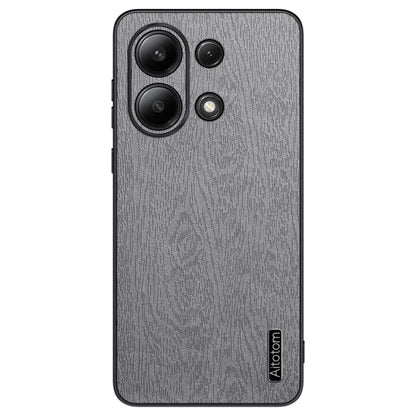 For Xiaomi Redmi Note 13 4G Tree Bark Leather Shockproof Phone Case(Grey) - Note 13 Cases by buy2fix | Online Shopping UK | buy2fix