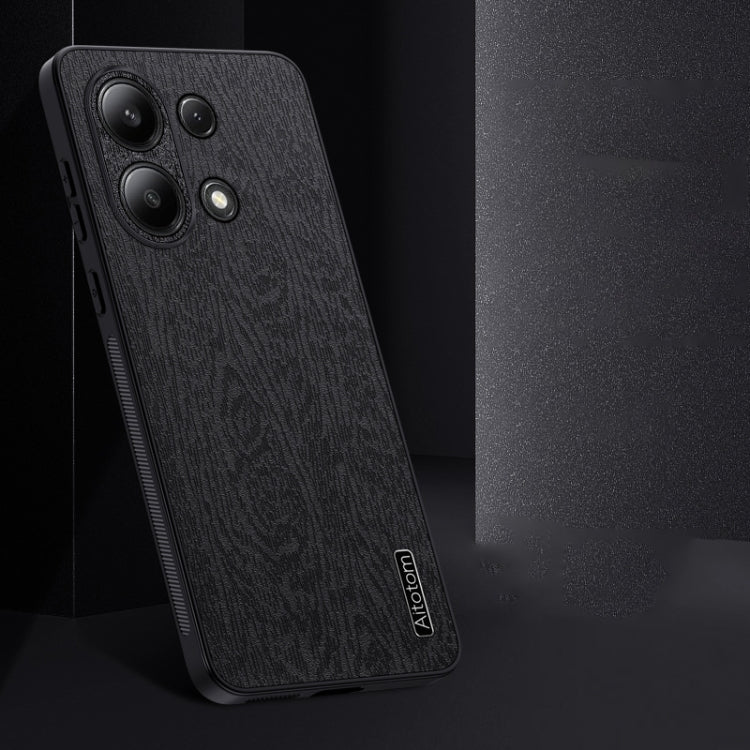 For Xiaomi Redmi Note 13 4G Tree Bark Leather Shockproof Phone Case(Grey) - Note 13 Cases by buy2fix | Online Shopping UK | buy2fix