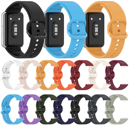 For Samsung Galaxy Fit 3 Solid Color Colorful Buckle Silicone Watch Band(White) - Watch Bands by buy2fix | Online Shopping UK | buy2fix