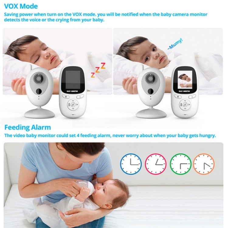 R306 Room Temperature Monitor Intercom Camera 2.0-inch Night Vision Wireless Baby Monitor(UK Plug) - Baby Monitor by buy2fix | Online Shopping UK | buy2fix