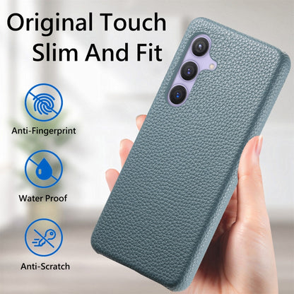For Samsung Galaxy S24+ 5G Litchi Oil Edge Leather Back Phone Case(Blue) - Galaxy S24+ 5G Cases by buy2fix | Online Shopping UK | buy2fix