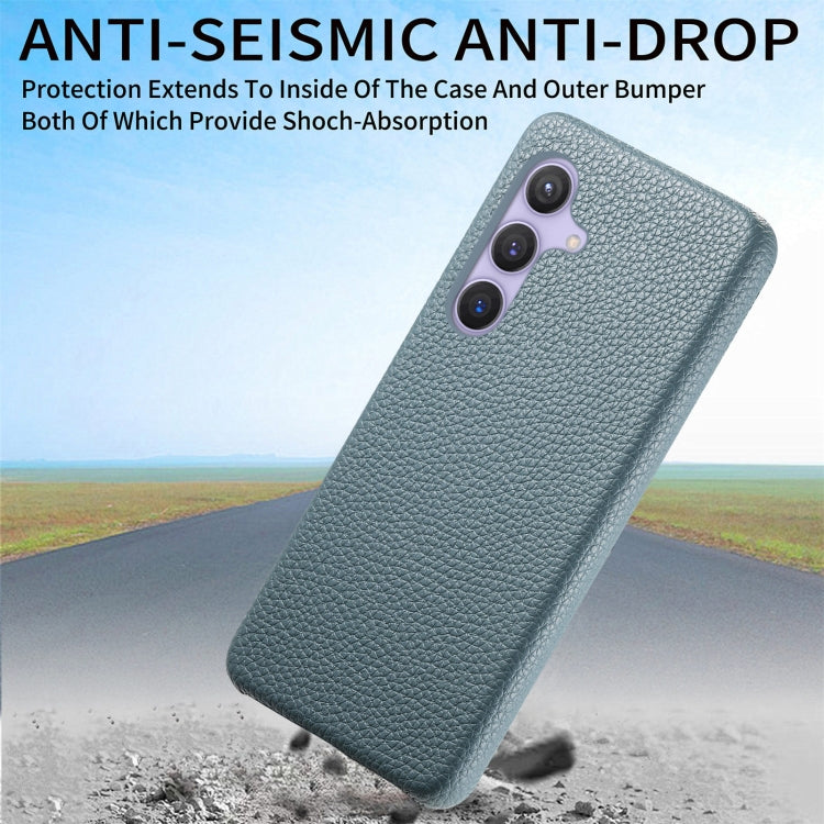 For Samsung Galaxy S24+ 5G Litchi Oil Edge Leather Back Phone Case(Blue) - Galaxy S24+ 5G Cases by buy2fix | Online Shopping UK | buy2fix