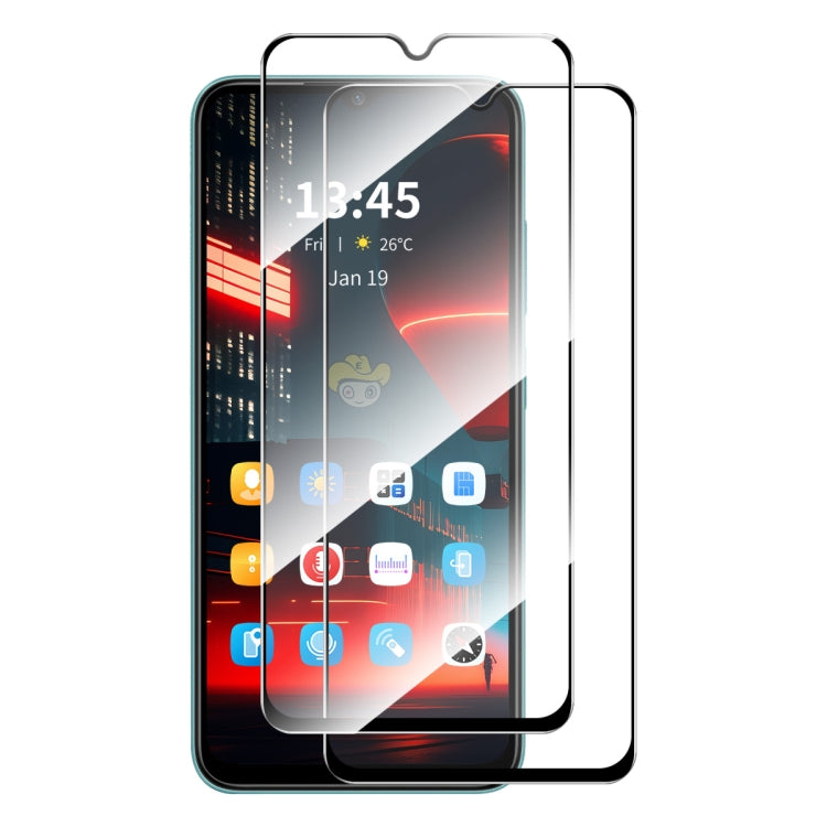 For OPPO A16e 2pcs ENKAY Full Glue High Aluminum-silicon Tempered Glass Film - OPPO Tempered Glass by ENKAY | Online Shopping UK | buy2fix