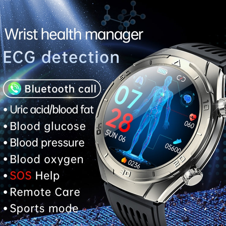 FD02 1.46 inch Color Screen Smart Watch, Support CES Sleep Aid / ECG Detection(Black) - Smart Watches by buy2fix | Online Shopping UK | buy2fix