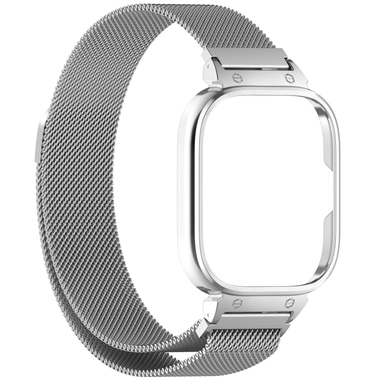 For CMF Watch Pro D395 Metal Frame + Milanese Integrated Magnetic Watch Band(Silver) - Watch Bands by buy2fix | Online Shopping UK | buy2fix