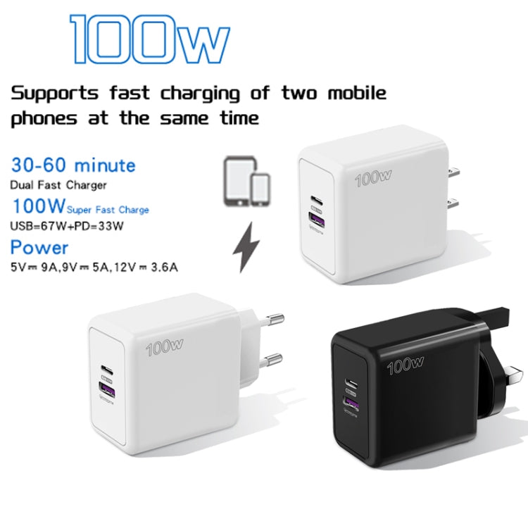 USB 67W / PD 33W Super fast Charging Full Protocol Mobile Phone Charger，US Plug(Black) - USB Charger by buy2fix | Online Shopping UK | buy2fix