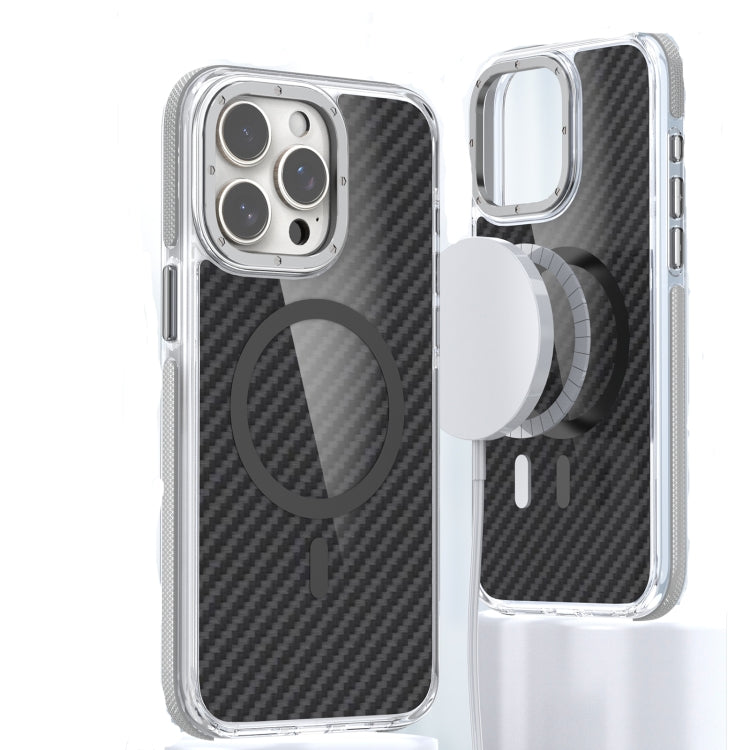 For iPhone 15 Pro Max Magsafe Dual-Color Carbon Fiber Phone Case(Grey) - iPhone 15 Pro Max Cases by buy2fix | Online Shopping UK | buy2fix