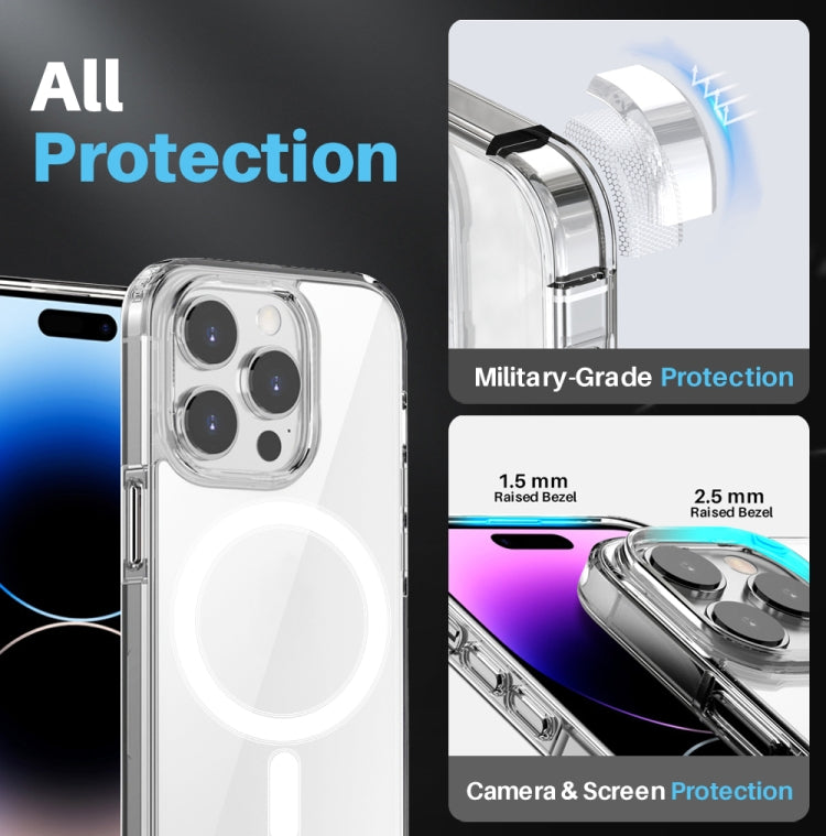 For iPhone 14 Pro NORTHJO 5 in 1 Magsafe Clear Phone Case with 2pcs Screen Film + 2pcs Rear Lens Film - iPhone 14 Pro Tempered Glass by NORTHJO | Online Shopping UK | buy2fix