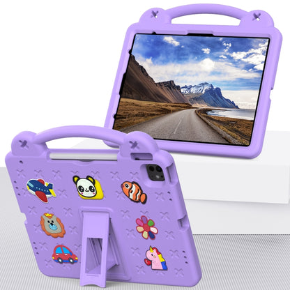 For iPad Air 13 2024 Handle Kickstand Children EVA Shockproof Tablet Case(Light Purple) - iPad Air 13 2024 Cases by buy2fix | Online Shopping UK | buy2fix