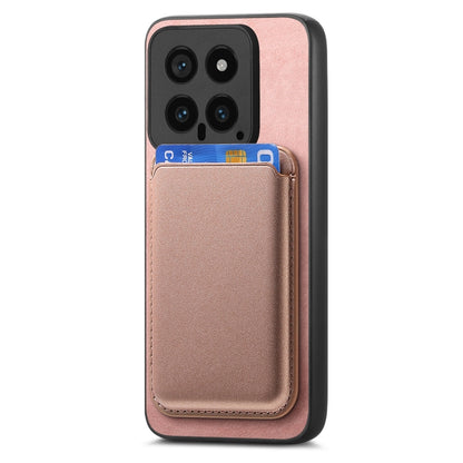 For Xiaomi Redmi K70 / K70 Pro 5G Retro Magsafe Card Bag PU Back Cover Phone Case(Pink) - K70 Pro Cases by buy2fix | Online Shopping UK | buy2fix