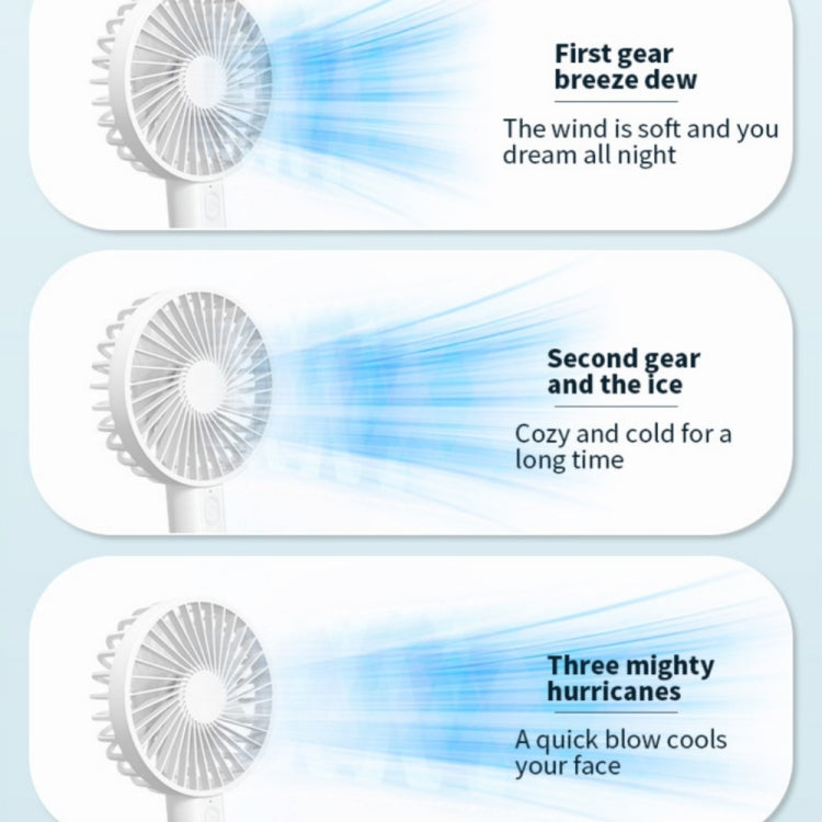 F35 With Hanging Hole Rechargeable Cooling Fan Powerful Handheld Fan 1200mAh Desk Fan(Baby Blue) - Electric Fans by buy2fix | Online Shopping UK | buy2fix