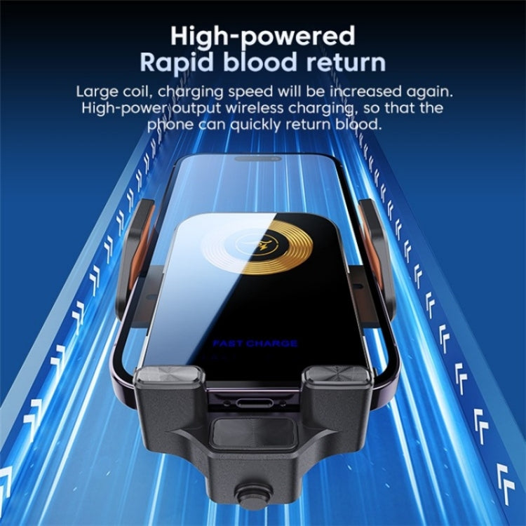 X15 Wireless Charger Mobile Phone Bracket Car Air Vent Cell Phone Mount Holder(Black) - Car Charger by buy2fix | Online Shopping UK | buy2fix