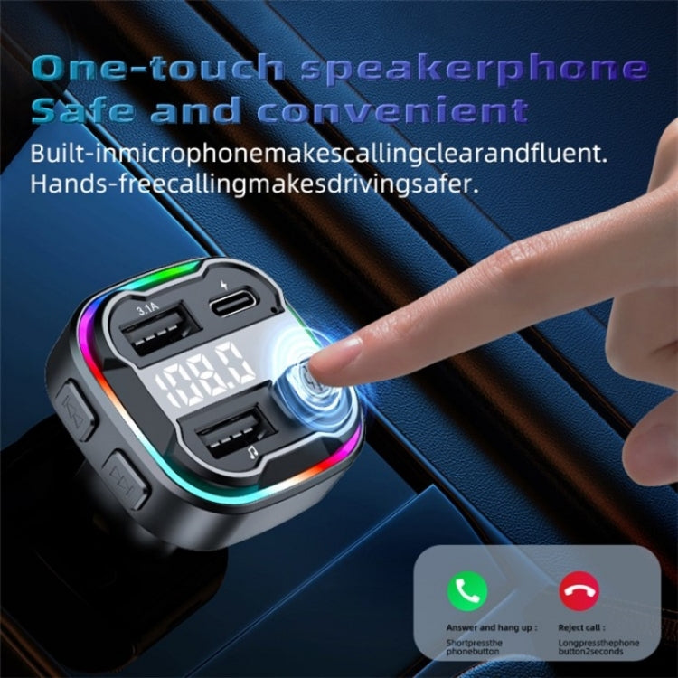 C3 Dual USB Car Charger Bluetooth Hands-free Call Adapter FM Transmitter Car MP3 Music Player - Car Charger by buy2fix | Online Shopping UK | buy2fix