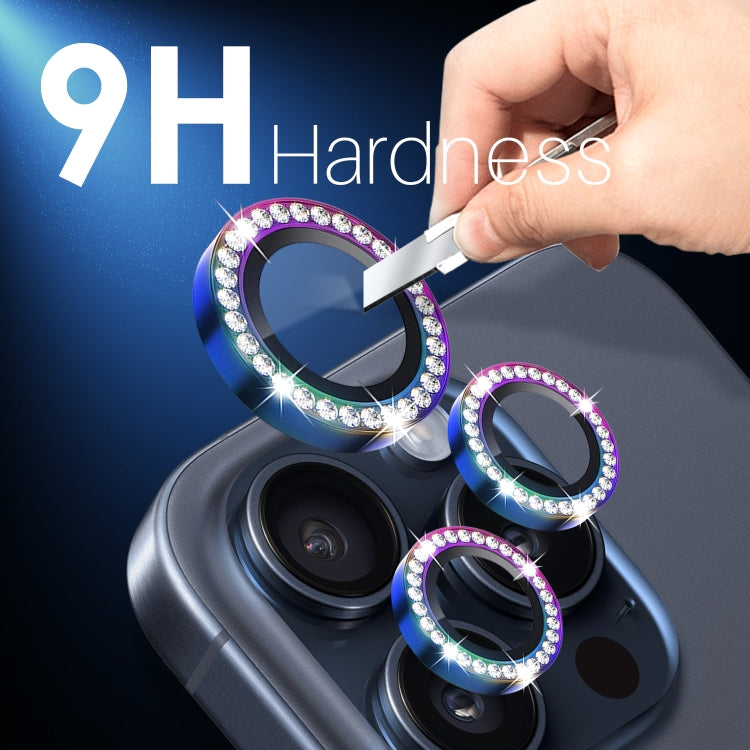 For iPhone 15 Pro / 15 Pro Max NORTHJO 2 Set 6Pcs Camera Lens Protector Diamond Metal Ring Film(Colorful) - iPhone 15 Pro Max Tempered Glass by NORTHJO | Online Shopping UK | buy2fix