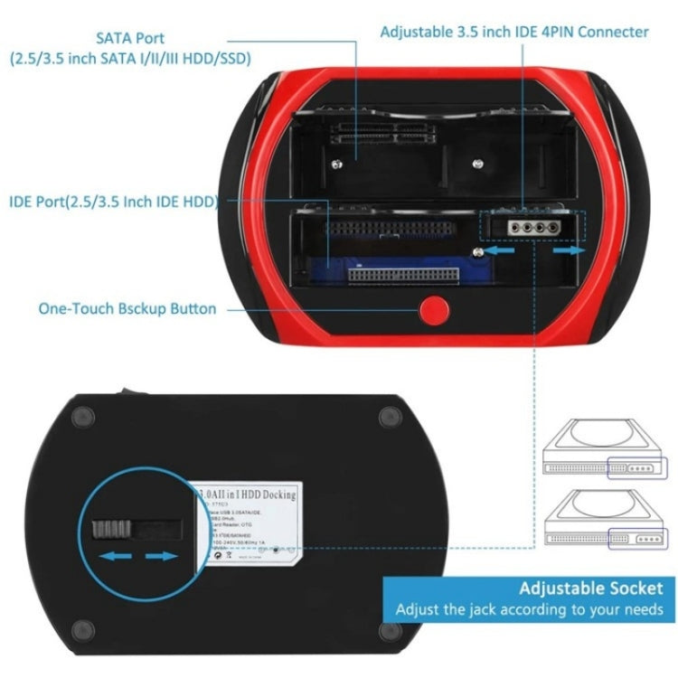 575D USB Hard Disk Holder Laptop Mobile Hard Disk Box 2.5 / 3.5inch SATA IDE HDD Base, Plug:UK Plug - HDD Enclosure by buy2fix | Online Shopping UK | buy2fix