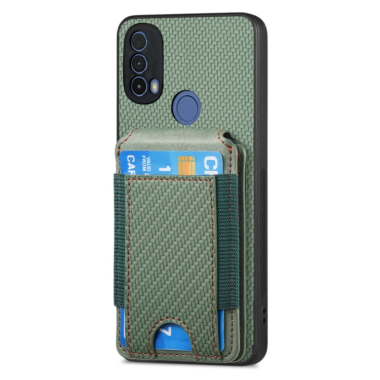 For Motorola Moto G Power 2024 5G Carbon Fiber Vertical Flip Wallet Stand Phone Case(Green) - Motorola Cases by buy2fix | Online Shopping UK | buy2fix