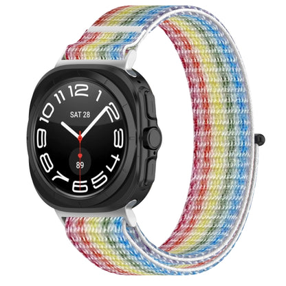 For Samsung Galaxy Watch Ultra 47mm Loop Nylon Hook and Loop Fastener Watch Band(Rainbow) - Watch Bands by buy2fix | Online Shopping UK | buy2fix