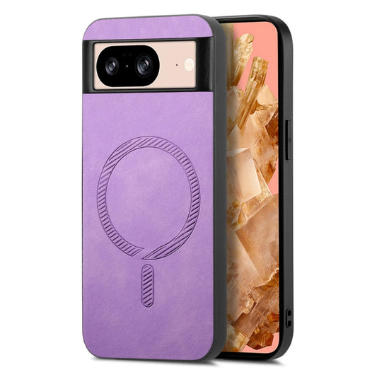 For Google Pixel 9 / 9 Pro Retro Magsafe Magnetic PU Back Cover Phone Case(Purple) - Google Cases by buy2fix | Online Shopping UK | buy2fix