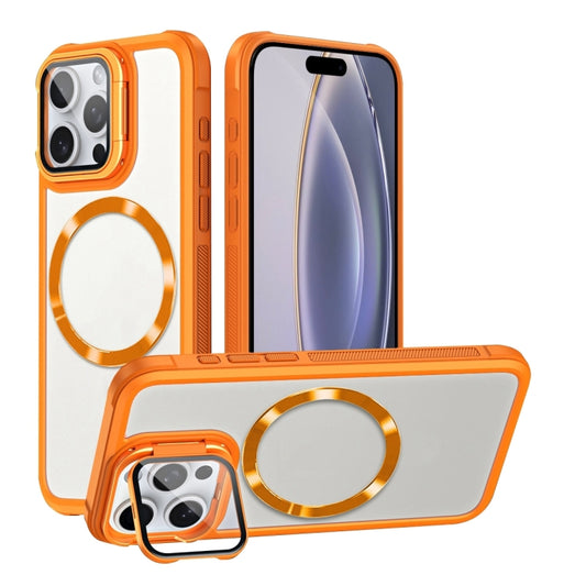 For iPhone 16 Pro CD-grain Magsafe Acrylic Hybrid TPU Phone Case(Orange) - iPhone 16 Pro Cases by buy2fix | Online Shopping UK | buy2fix