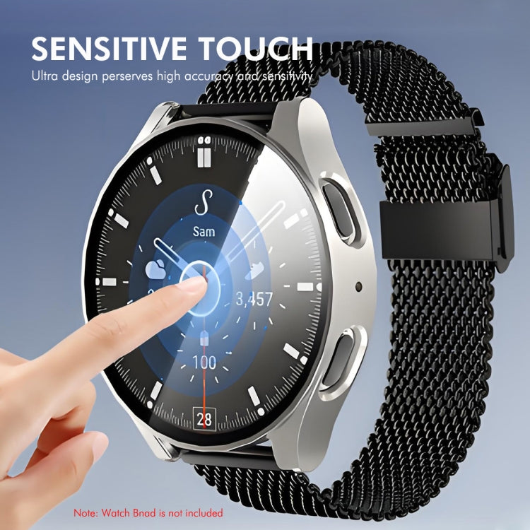 For Samsung Galaxy Watch7 44mm ENKAY Hat-Prince Full Coverage PC + Tempered Glass Film Integrated Watch Case(Gun Metal) - Watch Cases by ENKAY | Online Shopping UK | buy2fix