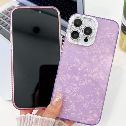 For iPhone 16 Pro Plating Glitter Texture TPU Phone Case with Lens Film(Purple Water Ripples) - iPhone 16 Pro Cases by buy2fix | Online Shopping UK | buy2fix