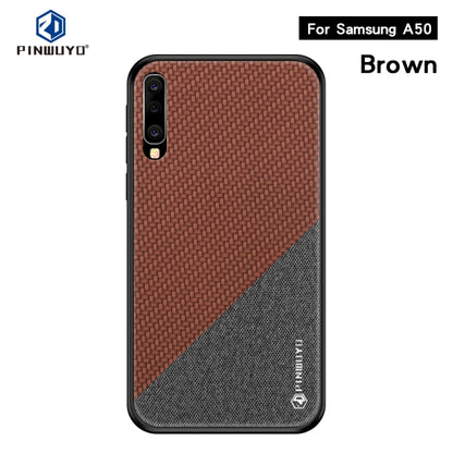 PINWUYO Honors Series Shockproof PC + TPU Protective Case for Galaxy A50(Brown) - Galaxy Phone Cases by PINWUYO | Online Shopping UK | buy2fix