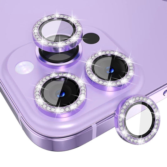 For iPhone 16 Pro / 16 Pro Max ENKAY AR Anti-reflection Individual Diamond Ring Camera Lens Glass Full Film(Light Purple) - iPhone 16 Pro Max Tempered Glass by ENKAY | Online Shopping UK | buy2fix