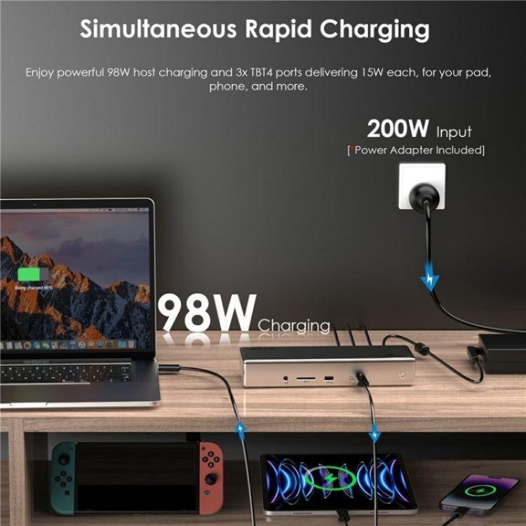 WAVLINK UTD41 PRO RJ45 / Audio / SD Card Reader 15-in-1 Thunderbolt 4 Docking Station, Plug:AU Plug -  by WAVLINK | Online Shopping UK | buy2fix