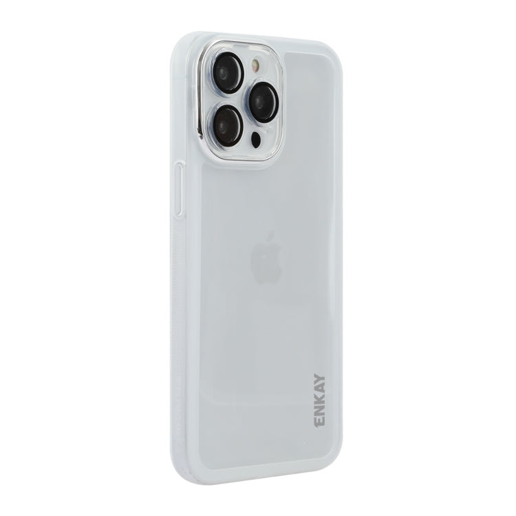 For iPhone 16 Pro Max ENKAY Hat-Prince Translucent Matte TPU Phone Case with Lens Film(White) - iPhone 16 Pro Max Cases by ENKAY | Online Shopping UK | buy2fix