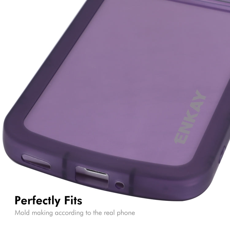 For Redmi K70 / K70 Pro ENKAY Hat-Prince Translucent Matte TPU Phone Case + 9H Big Arc Edge Glass Film(Purple) - K70 Pro Cases by ENKAY | Online Shopping UK | buy2fix