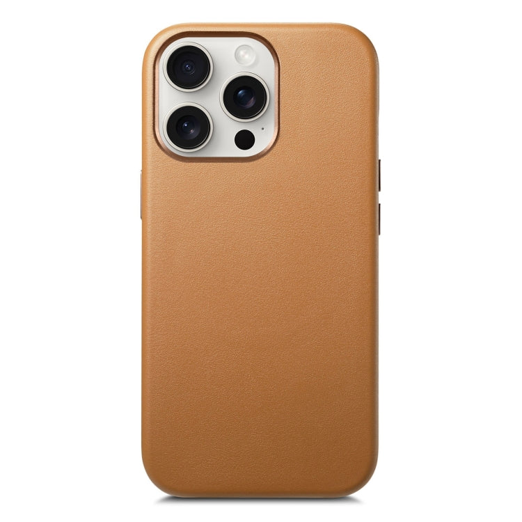 For iPhone 16 Pro Electroplated Metal Button Shockproof Phone Case(Brown) - iPhone 16 Pro Cases by buy2fix | Online Shopping UK | buy2fix